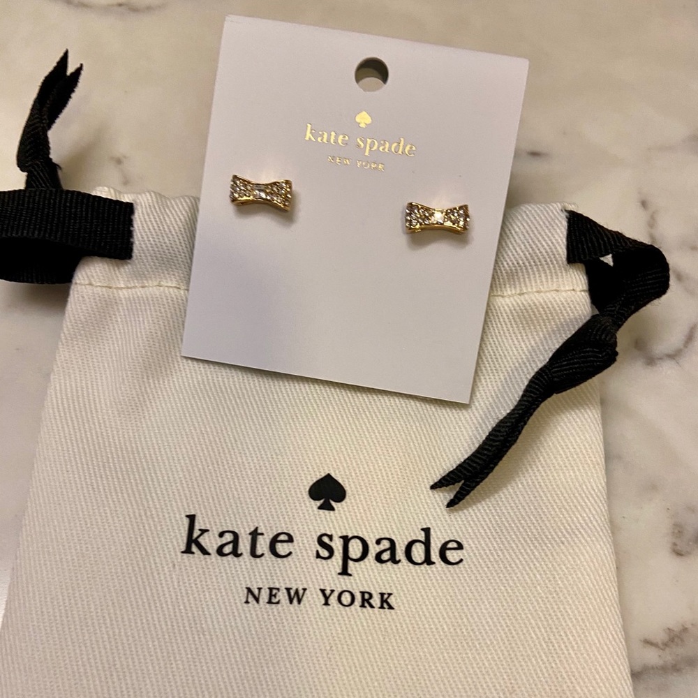 Kate Spade bow tie earrings in gold-tone